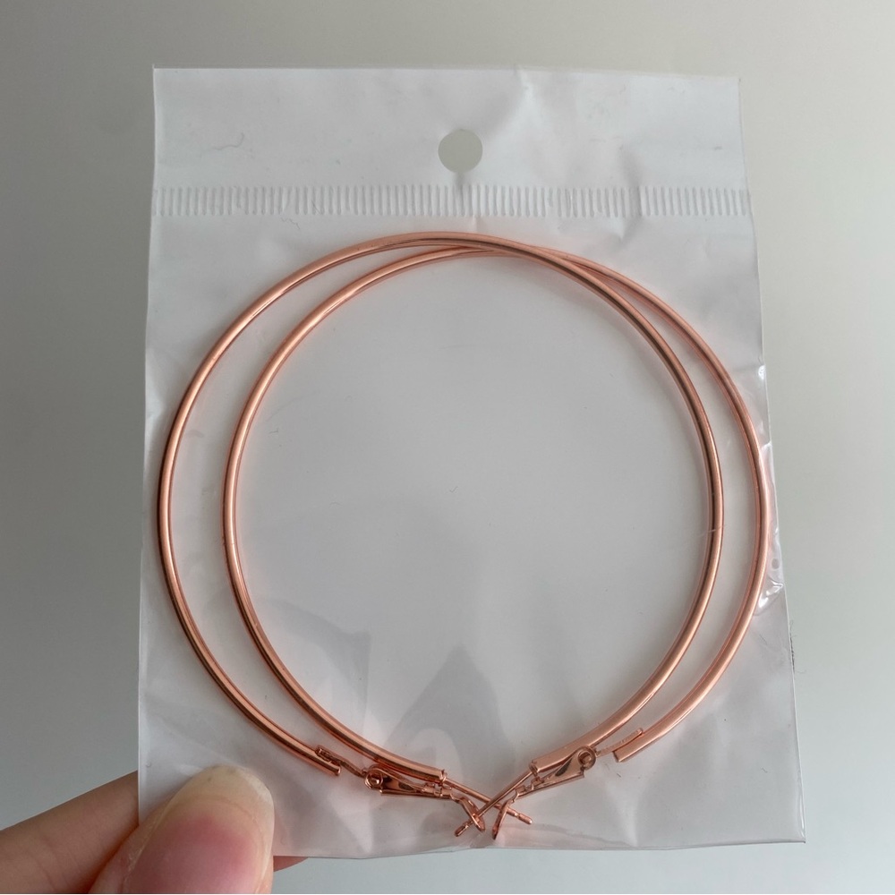 New Rose Gold Large Hoop Earrings
